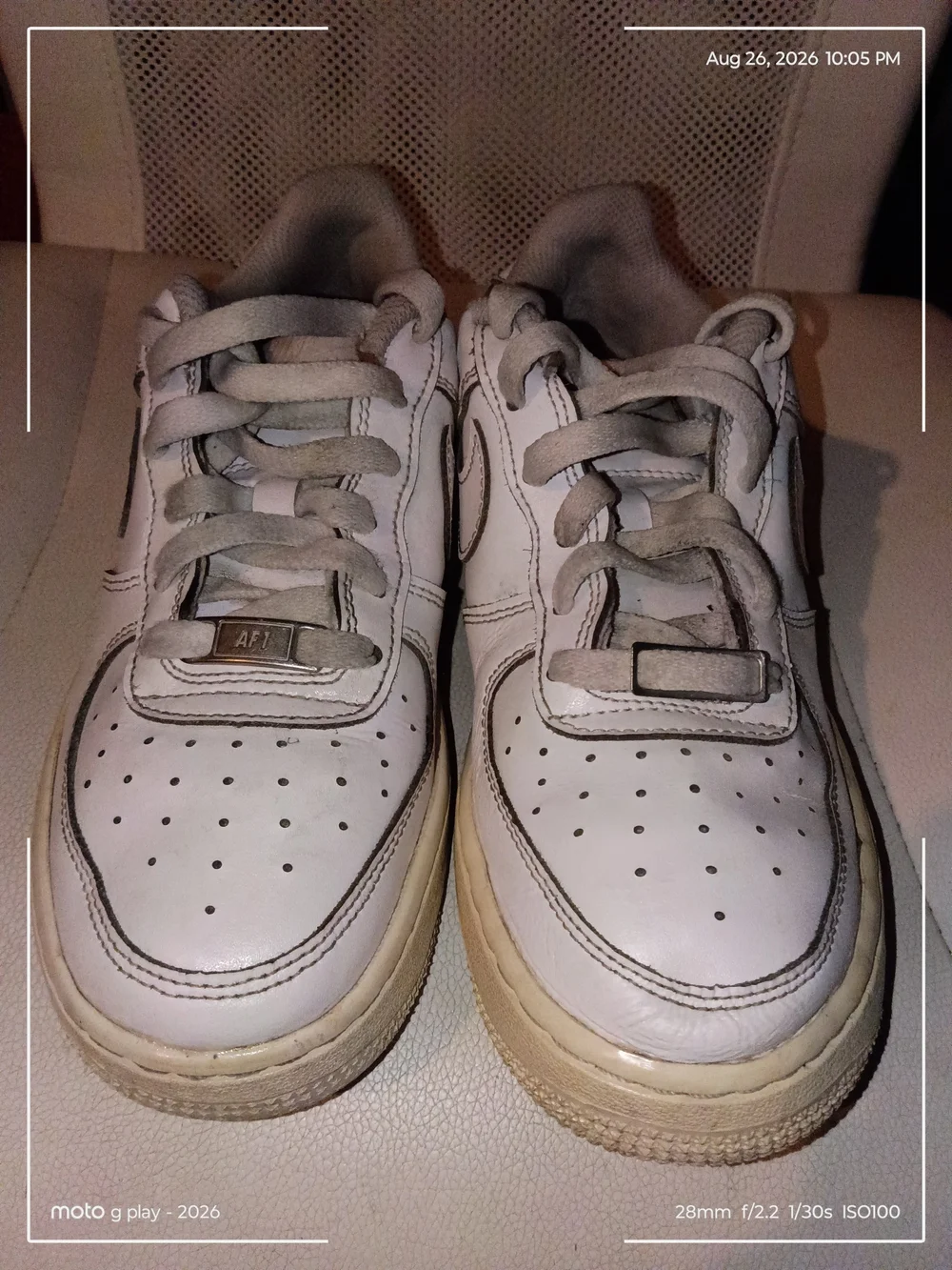 Kids White Leather Sneaker with Subtle Swoosh Accent